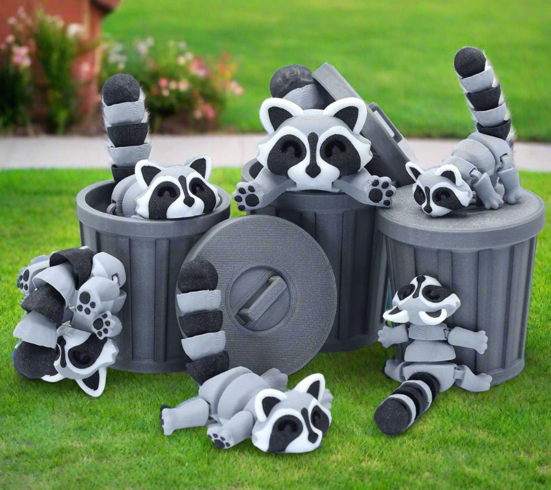 Cute Trash Animals - Racoons, Foxes, Red Pandas - No Hands 3d
