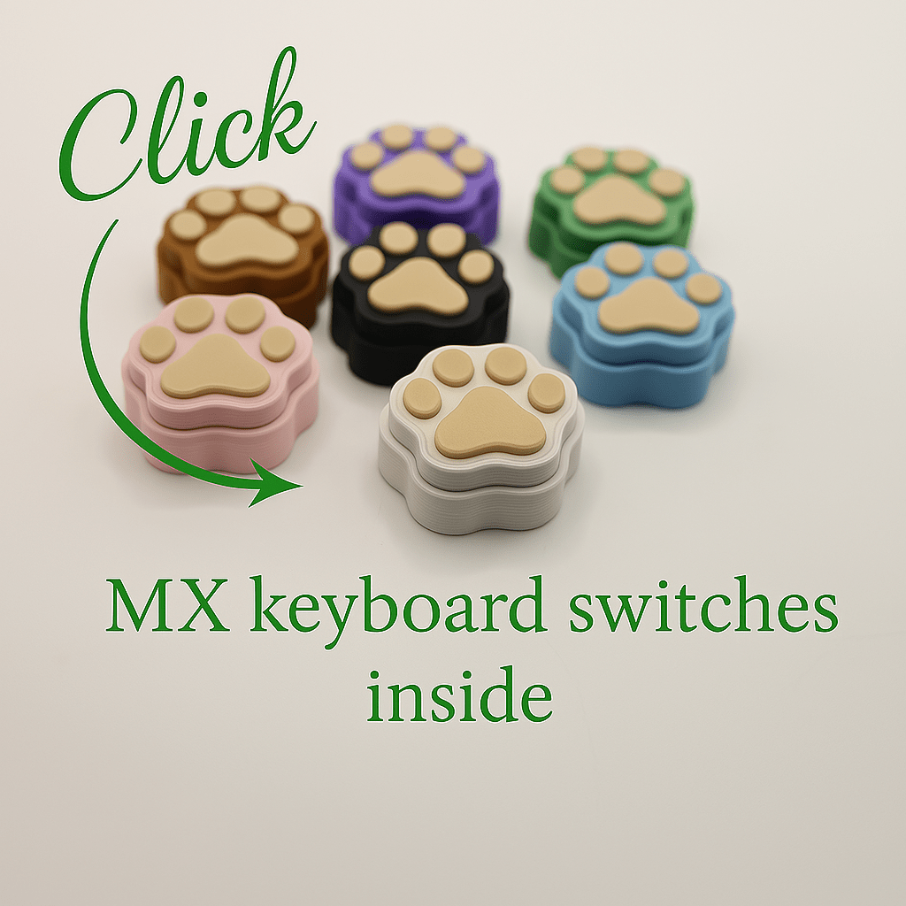 Fidget Clickers (Pet Paws) - No Hands 3d