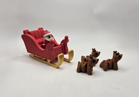 Santa and his Sleigh - No Hands 3d