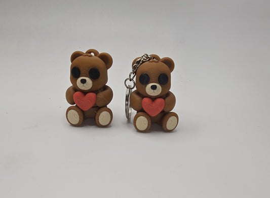 Valentines Teddy Bear Keyrings - No Hands 3d
